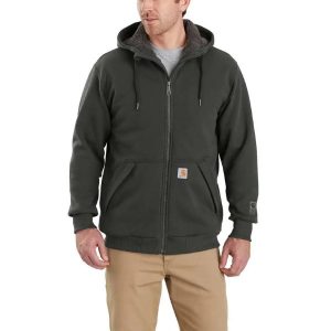 Carhartt: Rain Defender® Relaxed Fit Midweight Sherpa-Lined Full-Zip Sweatshirt (Peat)