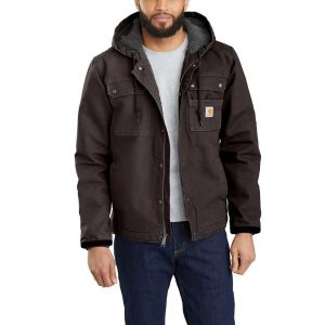 Carhartt: Relaxed Fit Washed Duck Sherpa-Lined Utility Jacket (Dark Brown)