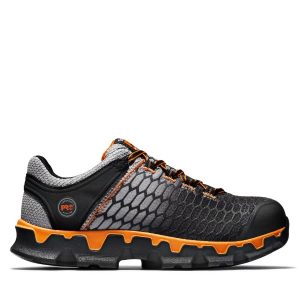 Timberland PRO: Men's Powertrain Sport Alloy Toe SD+ Work Shoes (Grey Ripstop Nylon/Orange)