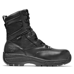 Timberland PRO: Men's Valor™ Duty 8" Waterproof Side-Zip Composite Toe Boots (Black)