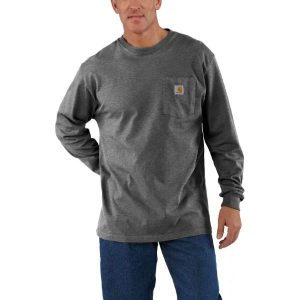 Carhartt: Loose Fit Heavyweight Long-Sleeve Pocket T-Shirt (Carbon Heather)