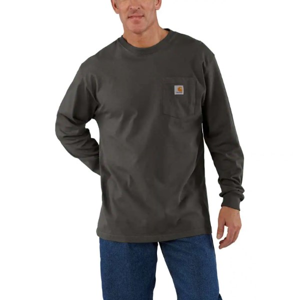 Carhartt: Loose Fit Heavyweight Long-Sleeve Pocket T-Shirt (Peat)