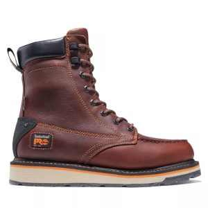 Timberland PRO: Men's Gridworks 8" Waterproof Soft Toe Work Boots (Brown Full-Grain)