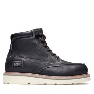 Timberland PRO: Men's Gridworks 6" Waterproof Soft Toe Work Boots (Black Full-Grain)