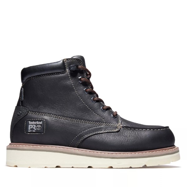 Timberland PRO: Men's Gridworks 6" Waterproof Soft Toe Work Boots (Black Full-Grain)