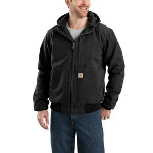Carhartt: Full Swing® Loose Fit Washed Duck Fleece-Lined Active Jac (Black)