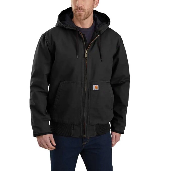 Carhartt: Loose Fit Washed Duck Insulated Active Jac (Black)
