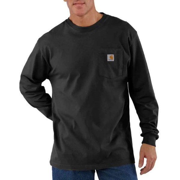 Carhartt: Loose Fit Heavyweight Long-Sleeve Pocket T-Shirt (Black)
