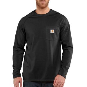 Carhartt: Force Relaxed Fit Midweight Long-Sleeve Pocket T-Shirt (Black)