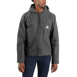 Carhartt: Relaxed Fit Washed Duck Sherpa-Lined Jacket (Gravel)