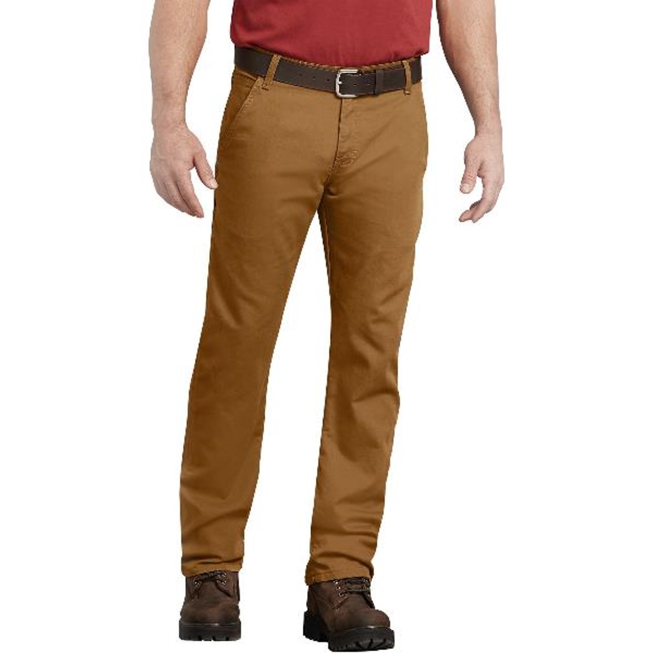 Dickies: FLEX Regular Fit Straight Leg Tough Max™ Duck Carpenter Pants (Stonewashed Brown Duck)