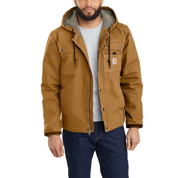 Carhartt: Relaxed Fit Washed Duck Sherpa-Lined Utility Jacket (Carhartt Brown)
