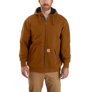 Carhartt: Rain Defender Loose Fit Midweight Thermal-Lined Full-Zip Sweatshirt (Oiled Walnut Heather)