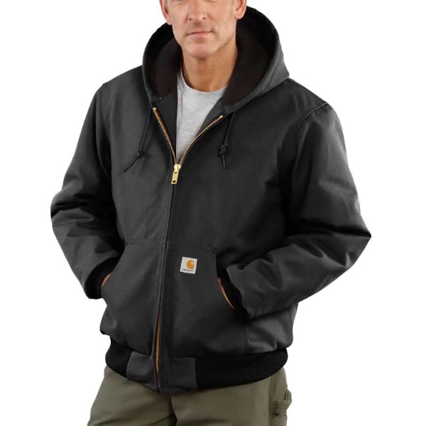 Carhartt: Loose Fit Firm Duck Insulated Flannel-Lined Active Jac (Black)