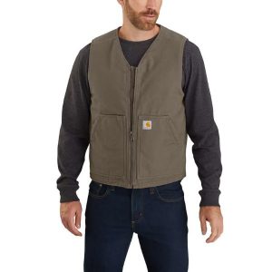 Carhartt: Relaxed Fit Washed Duck Sherpa-Lined Vest (Driftwood)
