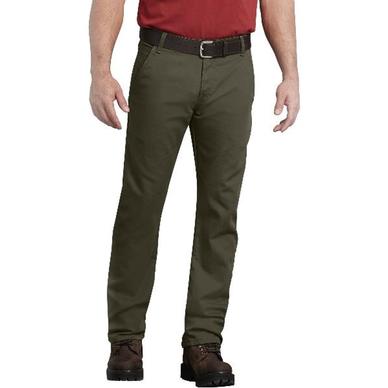 Dickies: FLEX Regular Fit Straight Leg Tough Max™ Duck Carpenter Pants (Stonewashed Moss Green)