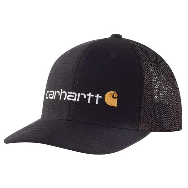 Carhartt: Rugged Flex® Fitted Canvas Mesh-Back Logo Graphic Cap (Black)