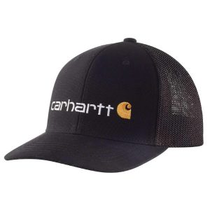 Carhartt: Rugged Flex® Fitted Canvas Mesh-Back Logo Graphic Cap (Black)