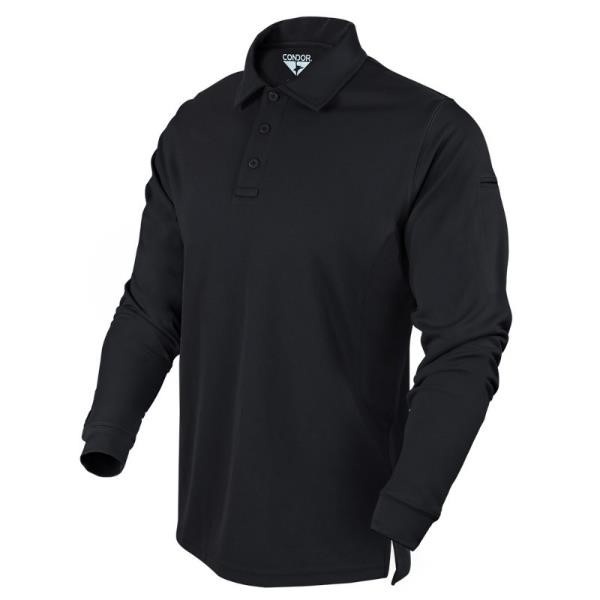 Condor Outdoor: Men's Performance Long Sleeve Polo (Black)