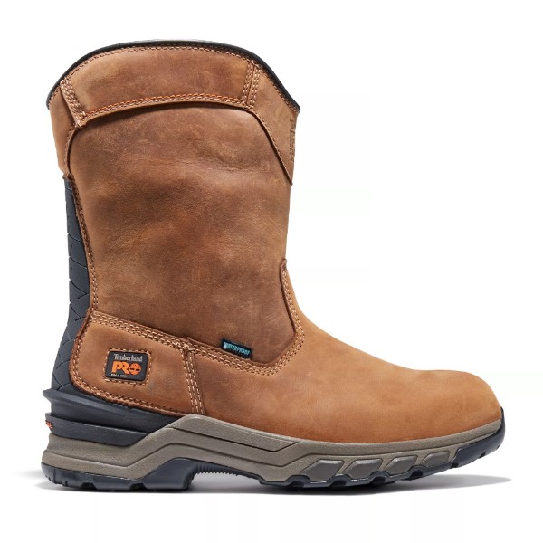 Timberland PRO: Men's Hypercharge Pull-On Work Boots (Brown Distressed Full-Grain)