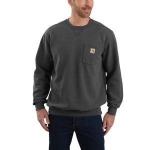 Carhartt: Loose Fit Midweight Crewneck Pocket Sweatshirt (Carbon Heather)