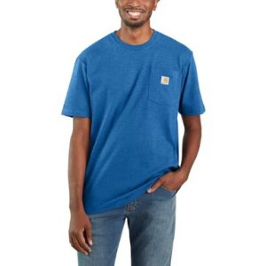 Carhartt: Loose Fit Heavyweight Short-Sleeve Pocket T-Shirt (Light Cobalt Heather)