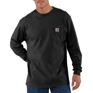 Carhartt: Loose Fit Heavyweight Long-Sleeve Pocket T-Shirt (Black)