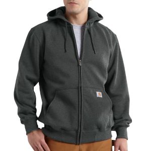 Carhartt: Rain Defender® Loose Fit Heavyweight Full-Zip Sweatshirt (Carbon Heather)