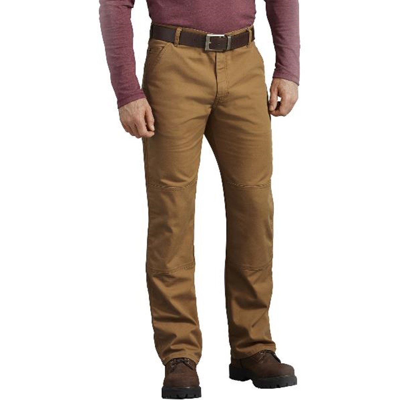 Dickies: FLEX Regular Fit Tough Max™ Duck Double Knee Pants (Stonewashed Brown Duck)