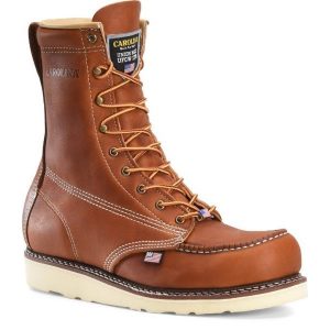 Carolina: Amp USA Men's 8 Inch Domestic Moc Toe Wedge Work Boot (Tobacco Stampede)