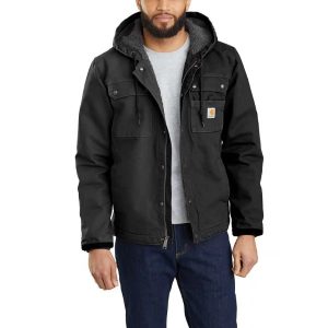 Carhartt: Relaxed Fit Washed Duck Sherpa-Lined Utility Jacket (Black)