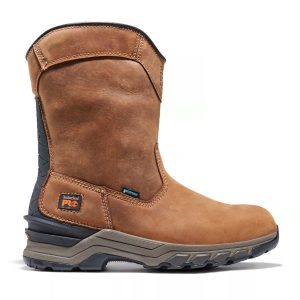 Timberland PRO: Men's Hypercharge Pull-On Work Boots (Brown Distressed Full-Grain)