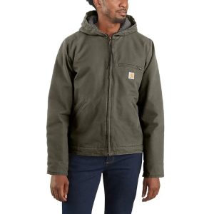 Carhartt: Relaxed Fit Washed Duck Sherpa-Lined Jacket (Moss)