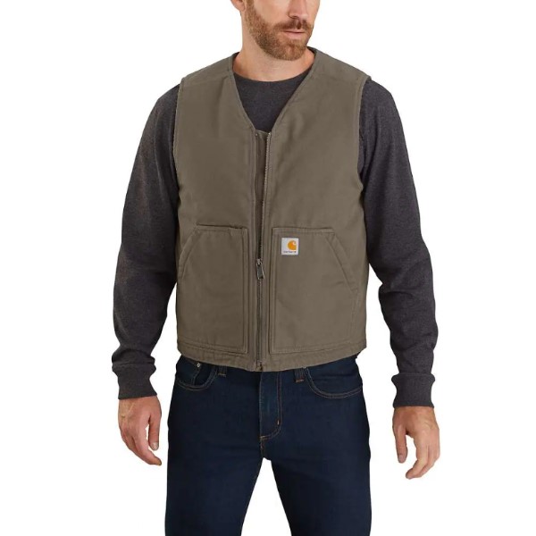 Carhartt: Relaxed Fit Washed Duck Sherpa-Lined Vest (Driftwood)