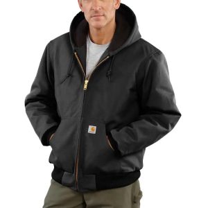 Carhartt: Loose Fit Firm Duck Insulated Flannel-Lined Active Jac (Black)