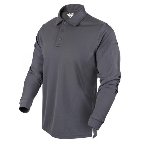 Condor Outdoor: Men's Performance Long Sleeve Polo (Graphite)
