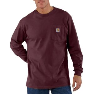 Carhartt: Loose Fit Heavyweight Long-Sleeve Pocket T-Shirt (Port)