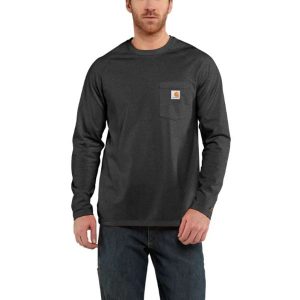 Carhartt: Force Relaxed Fit Midweight Long-Sleeve Pocket T-Shirt (Carbon Heather)