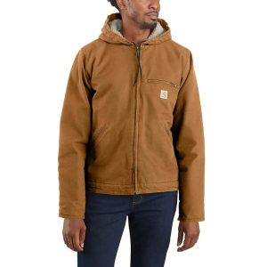 Carhartt: Relaxed Fit Washed Duck Sherpa-Lined Jacket (Carhartt Brown)