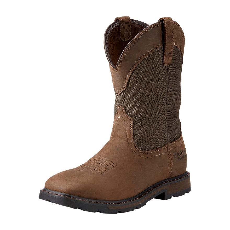 Ariat Work: Men's Groundbreaker Wide Square Toe Waterproof Work Boot (Palm Brown)