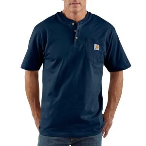 Carhartt: Loose Fit Heavyweight Short-Sleeve Pocket Henley T-Shirt (Navy)