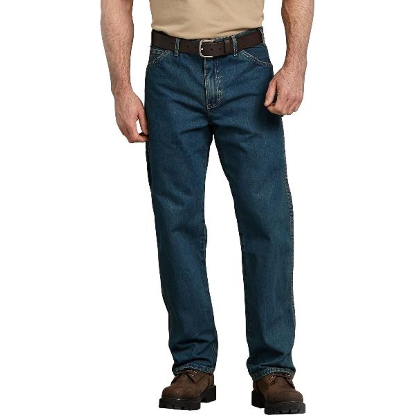 Dickies: Relaxed Fit Stonewashed Carpenter Denim Jeans (Heritage Tinted Khaki)