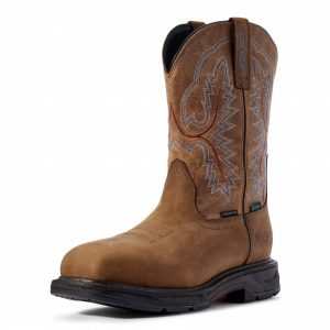 Ariat Work: Men's WorkHog XT Wide Square Toe Waterproof Carbon Toe Work Boot (Distressed Brown)